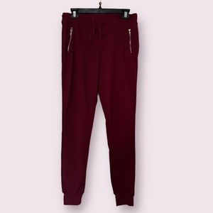 Love Nation Wine Zippered Joggers